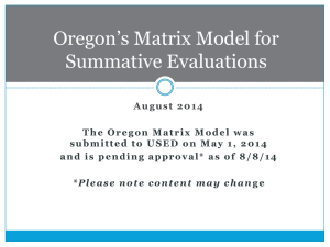 Oregon Matrix Model PPT - Oregon Department of Education