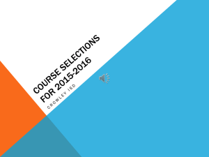 Course Selections for 2015-2016