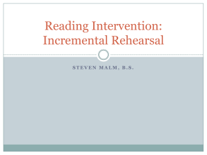 Reading Intervention: Incremental Rehearsal
