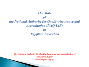 QUALITY ASSURANCE SYSTEM IN EDUCATION: A COUNTRY