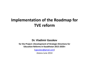 Implementation of the Roadmap for TVE reform