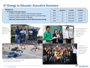 E2 Energy to Educate Highlights