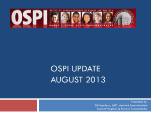 OSPI Update - Educational Service District 113