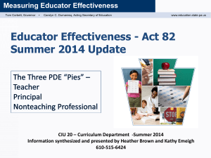 CIU 20 Educator Effectiveness Updates