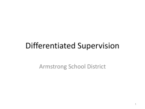 Differentiated Supervision - Armstrong School District