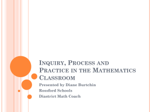 Inquiry, Process and Practice in the Mathematics Classroom