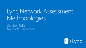 Lync Network Assessment Methodologies