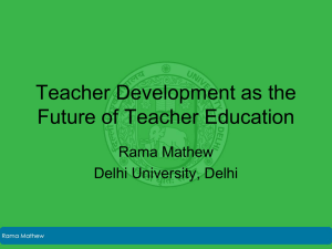 Teacher Development as the Future of Teacher