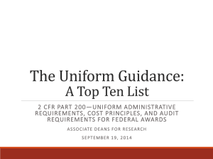 The Uniform Guidance: A Top Ten List