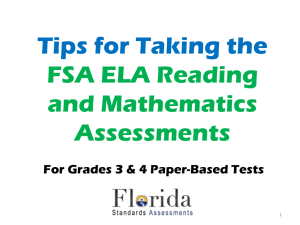 Grades 3 & 4 FSA ELA Reading and Mathematics Student