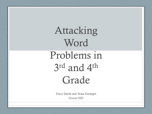 Attacking word problems in 3rd and 4th grades