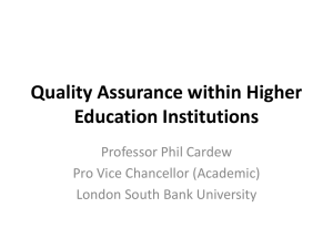 Quality assurance at programme level: establishing and assessing