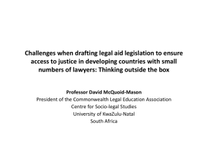 Challenges when Drafting Legal Aid Legislation for Developing