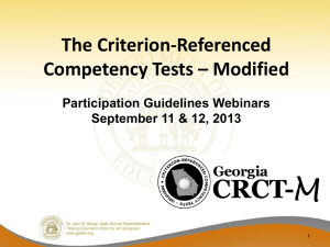 Participating in the CRCT-M 2013-2014 Presentation