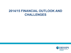 2014/15 FINANCIAL OUTLOOK AND CHALLENGES Overview