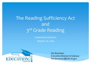 Reading Sufficiency Act - Watonga Public Schools