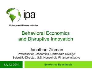 Behavioral Economics and Disruptive Innovation in Consumer