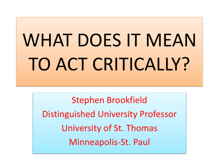 what does it mean to be critical in research