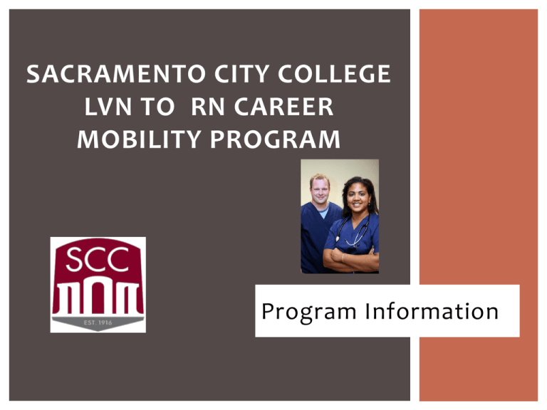 Career Mobility Program Sacramento City College Career Mobility Program Sacramento City College