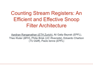Counting Stream Registers: An Efficient and Effective Snoop Filter