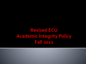 Academic Integrity Policy Fall 2011 Overview(Fall 2011)