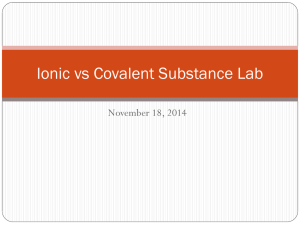 Ionic vs Covalent Substance Lab
