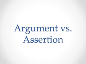 Argument vs. Assertion