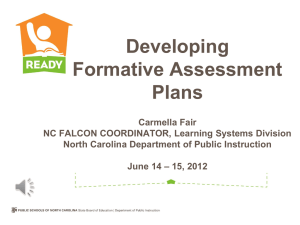 Developing Formative Assessment Plans