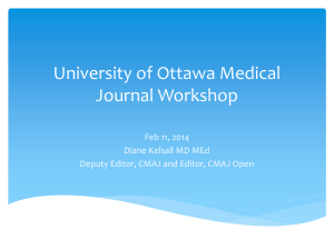 University of Ottawa Medical Journal Workshop Feb 11, 2014