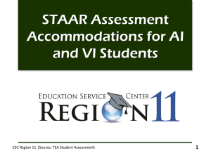 Accommodations for AI and VI Students