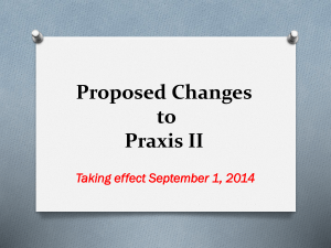 Proposed Changes to Praxis II