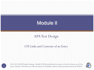 Module II APA Test Design