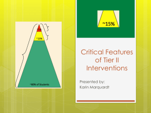 Critical Features of Tier II Interventions