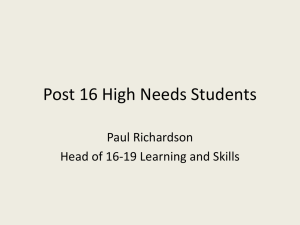 Post 16 High Needs Students - Darlington Association on Disability