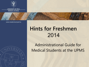 Orientation presentation for freshmen 2014