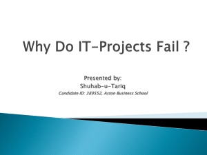 Why Do IT-Projects Fail ?