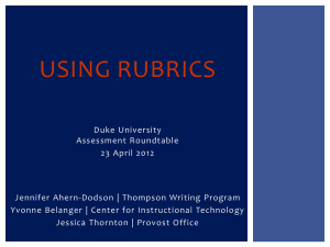 An Introduction to Rubrics - Assessment