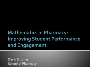 Mathematics in Pharmacy: Improving Student Engagement