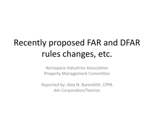 Recently proposed FAR and DFAR rules changes