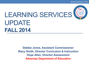 Learning Services Update (Fall 2014 Revised)