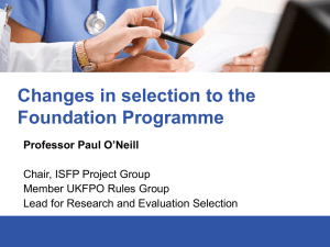 Selection to the Foundation Programme