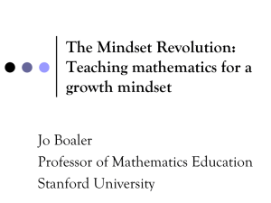 Teaching mathematics for a growth mindset