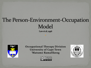 The Person-Environment-Occupation Model - Vula