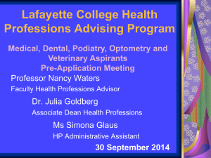 Lafayette*s Health Professions Advising Program