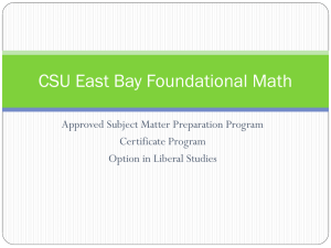 CSU East Bay FLM Program