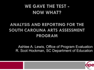 Analysis and Reporting for the South Carolina Arts