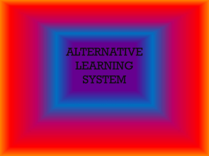 ALTERNATIVE LEARNING SYSTEM