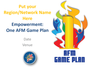 One AFM Game Plan - AFM AGS | The Apostolic Faith Mission of SA