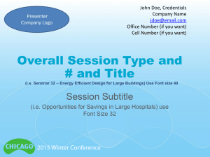 Presenter`s PPT Template for 2015 Winter Conference
