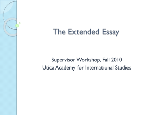 The Extended Essay - UAIS Research Site